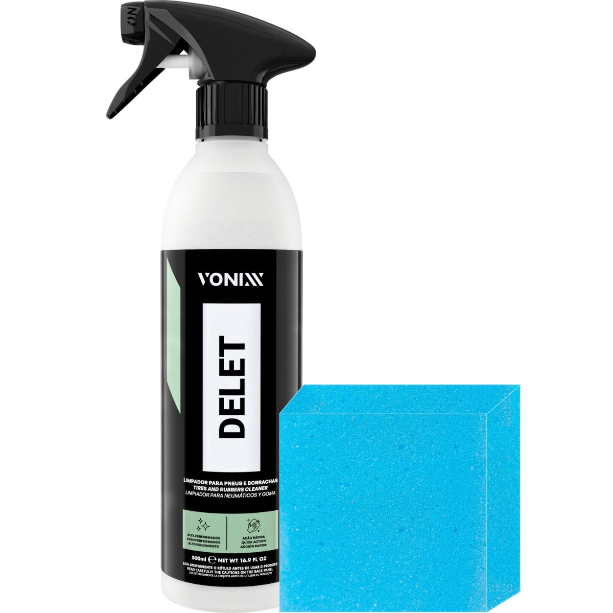 Delet 500ml  Limpa Pneu Borracha Plástico Limpador Spray