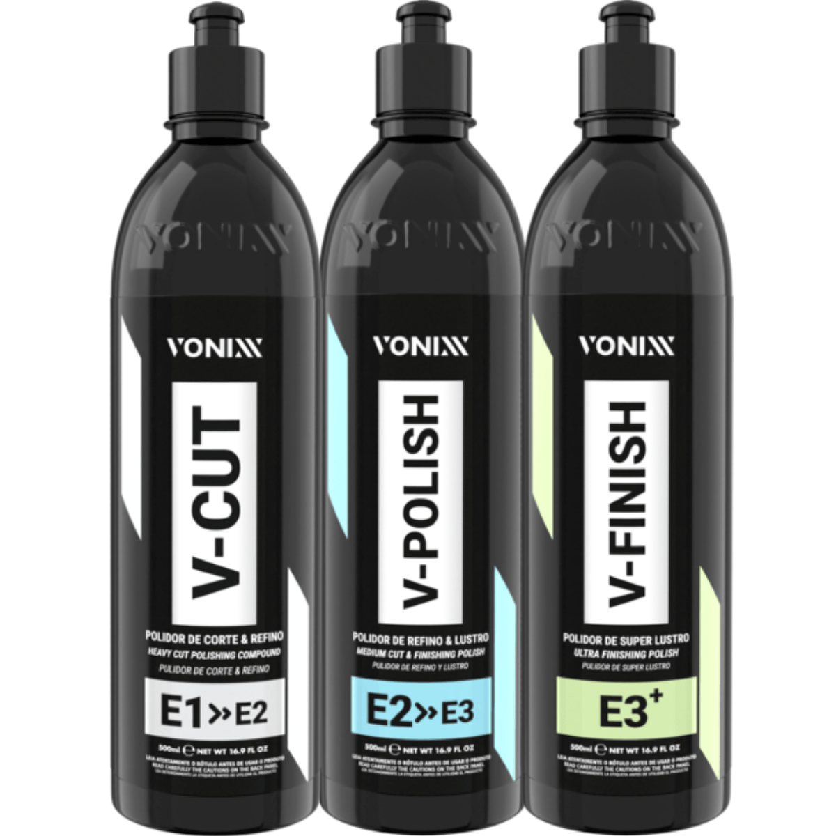 Kit Polimento Sistema VHP Polidores V-Cut V-Polish V-Finish 500ml
