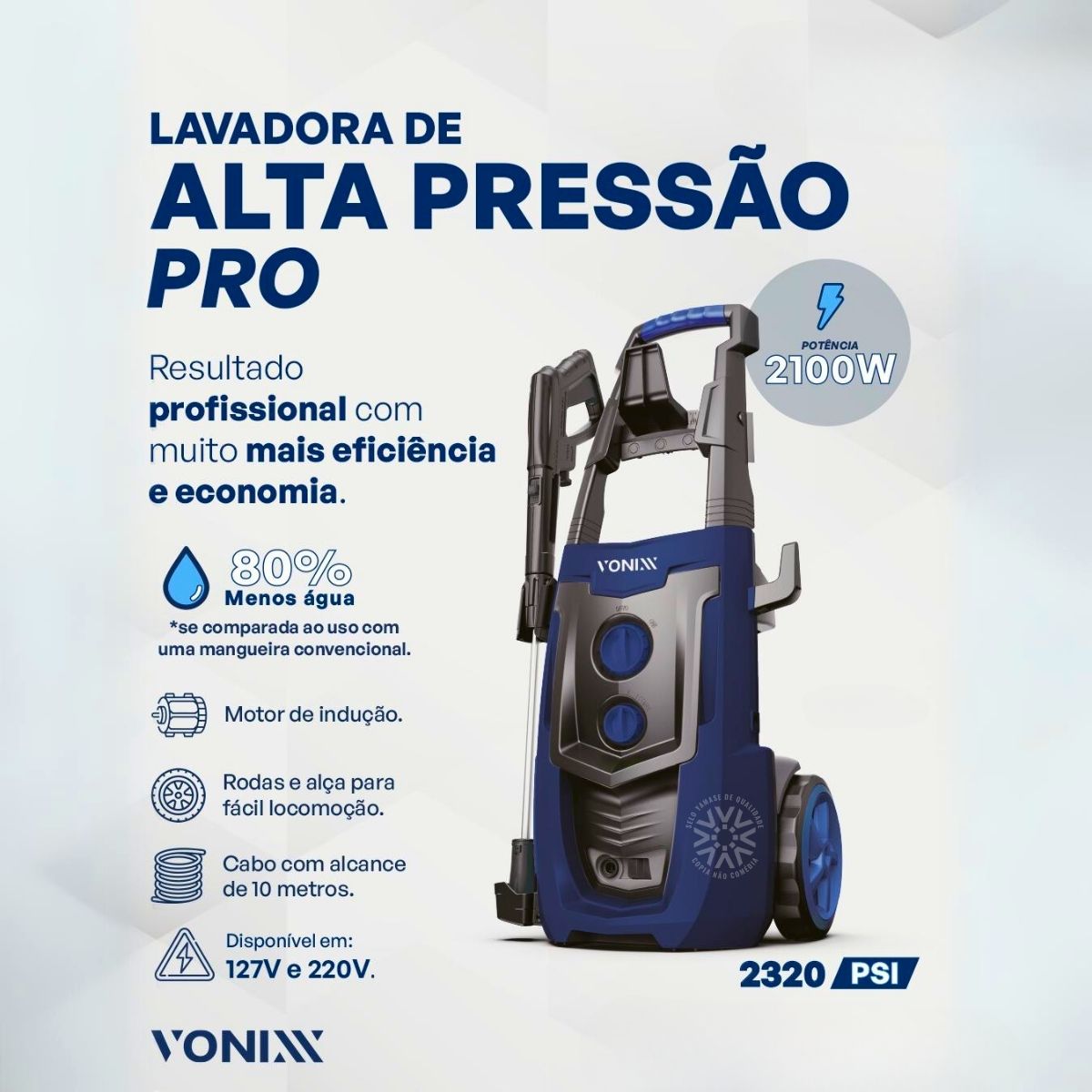Lavadora de Alta Pressão Pro Motor de Indução 2100w Super Profissional - Imagem 2