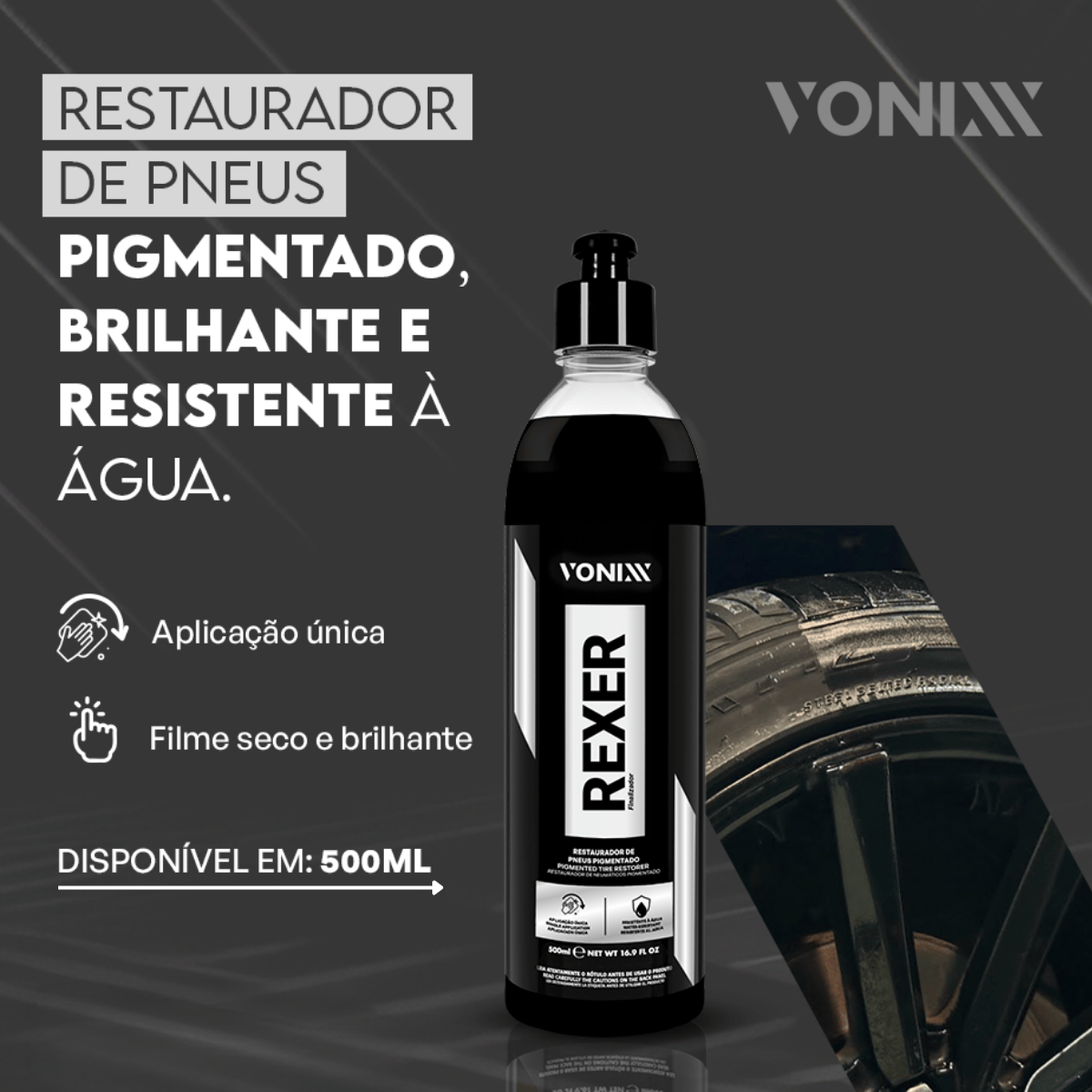Rexer Restaurador de Pneus Pigmentado 500ml - Imagem 2